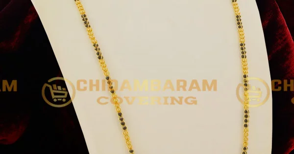 Thali chain designs on sale with black beads